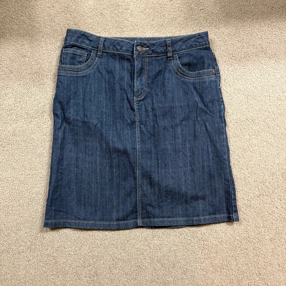 Liz Claiborne Dark Blue Denim Pencil Skirt